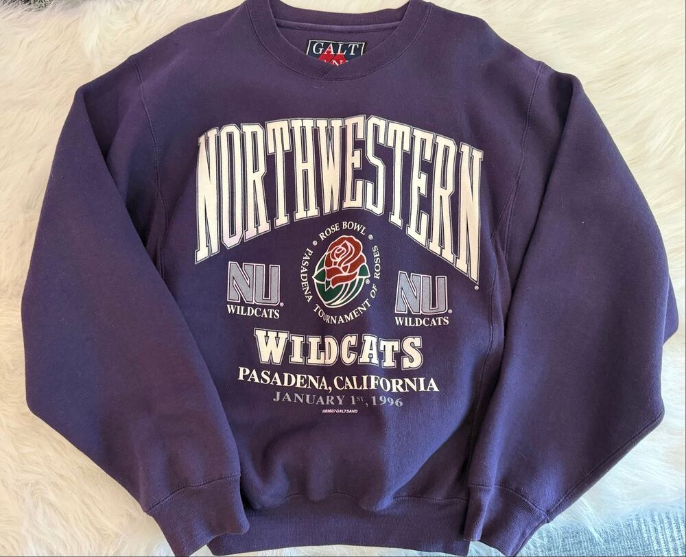 Vintage Galt Sand Northwestern 1996 Rose Bowl Sweatshirt Small